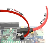 Kabel SATA 6Gb/s 10cm (metalowe zatrzaski) flexi red -1028864