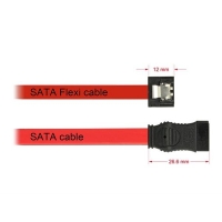 Kabel SATA 6Gb/s 10cm (metalowe zatrzaski) flexi red -1028865