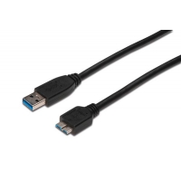 Kabel USB3.0 SuperSpeed, USB A wtyk / USB B Micro wtyk, Cu AWG 28, 2x ekranowane, dł. 2.0m-781090