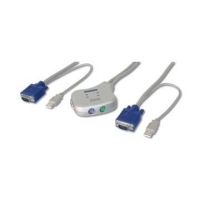 Mini przełącznik KVM - elektroniczny, 2PC, USB, 1920x1440, 1,2m-810390