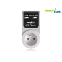 Gniazdo sieciowe 2xUSB Green Blue GB101 -861718
