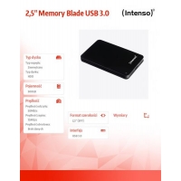 500GB 2.5'' HDD USB 3.0 zewnętrzny MEMORYBLADE Czarny -870940