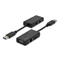 Kabel-Adapter 3w1 USB3.0 do VGA USB LAN 10/100Mbp -887010
