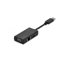 Kabel-Adapter 3w1 USB3.0 do VGA USB LAN 10/100Mbp -887011