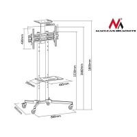 Profesjonalny stand wózek do telewizora na kółkach Maclean MC-661 max 55kg max 600x400-889866