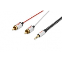 Kabel adapter Audio MiniJack/Cinch Stereo Typ 3.5mm/2xRCA M/M     szary 2,5m -914782