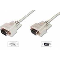 Kabel przedłużający RS232 1:1 Typ DSUB9/DSUB9 M/Ż beżowy 10m -924249