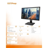 21.5'' E2275Pwqu LED DVI HDMI DP Pivot Głośniki Czarny -939421