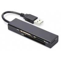 Czytnik kart 4-portowy USB 2.0 HighSpeed (CF, SD, Micro SD/SDHC, Memory Stick), czarny -941832