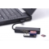 Czytnik kart 4-portowy USB 2.0 HighSpeed (CF, SD, Micro SD/SDHC, Memory Stick), czarny -941836